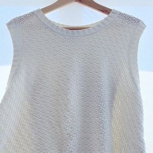 White chunky knit tank top